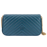 Blue Calfskin Women's Crossbody Bag